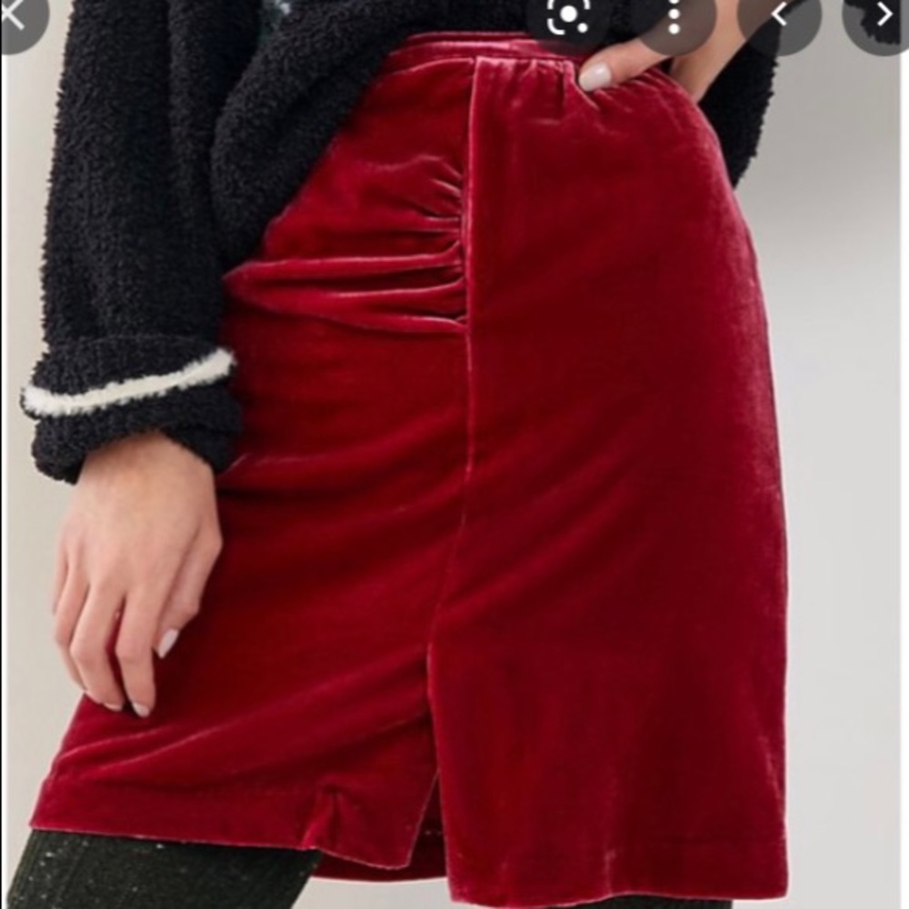 Anthropologie New Montie Velvet Mini Skirt
